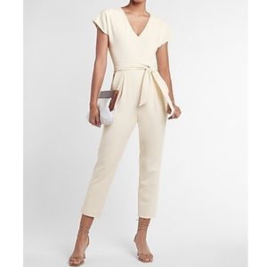 Express NWT V-NECK TIE WAIST JUMPSUIT